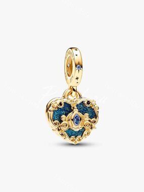 Pandora Disney Cinderella's Carriage & Heart Double Dangle Charm